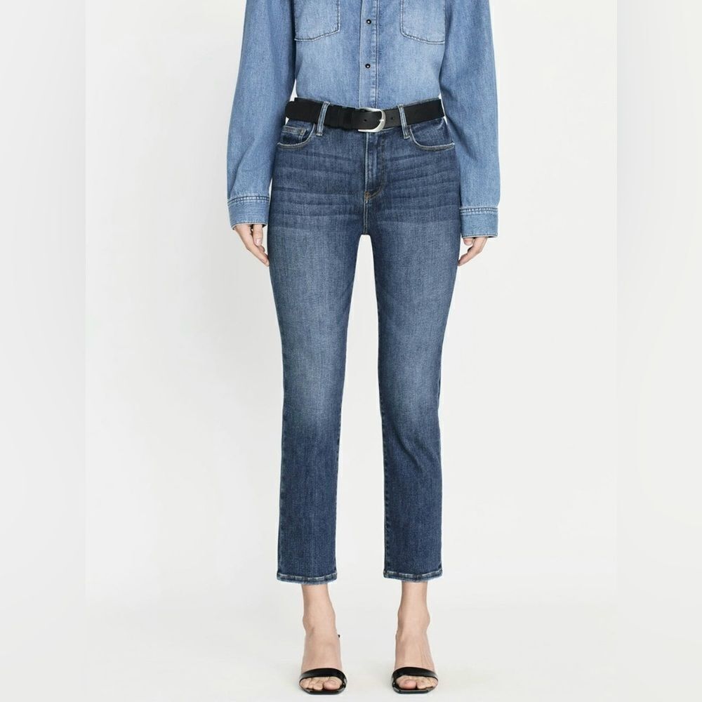 Frame Le High Straight Bestia Mid Wash Jeans size 29